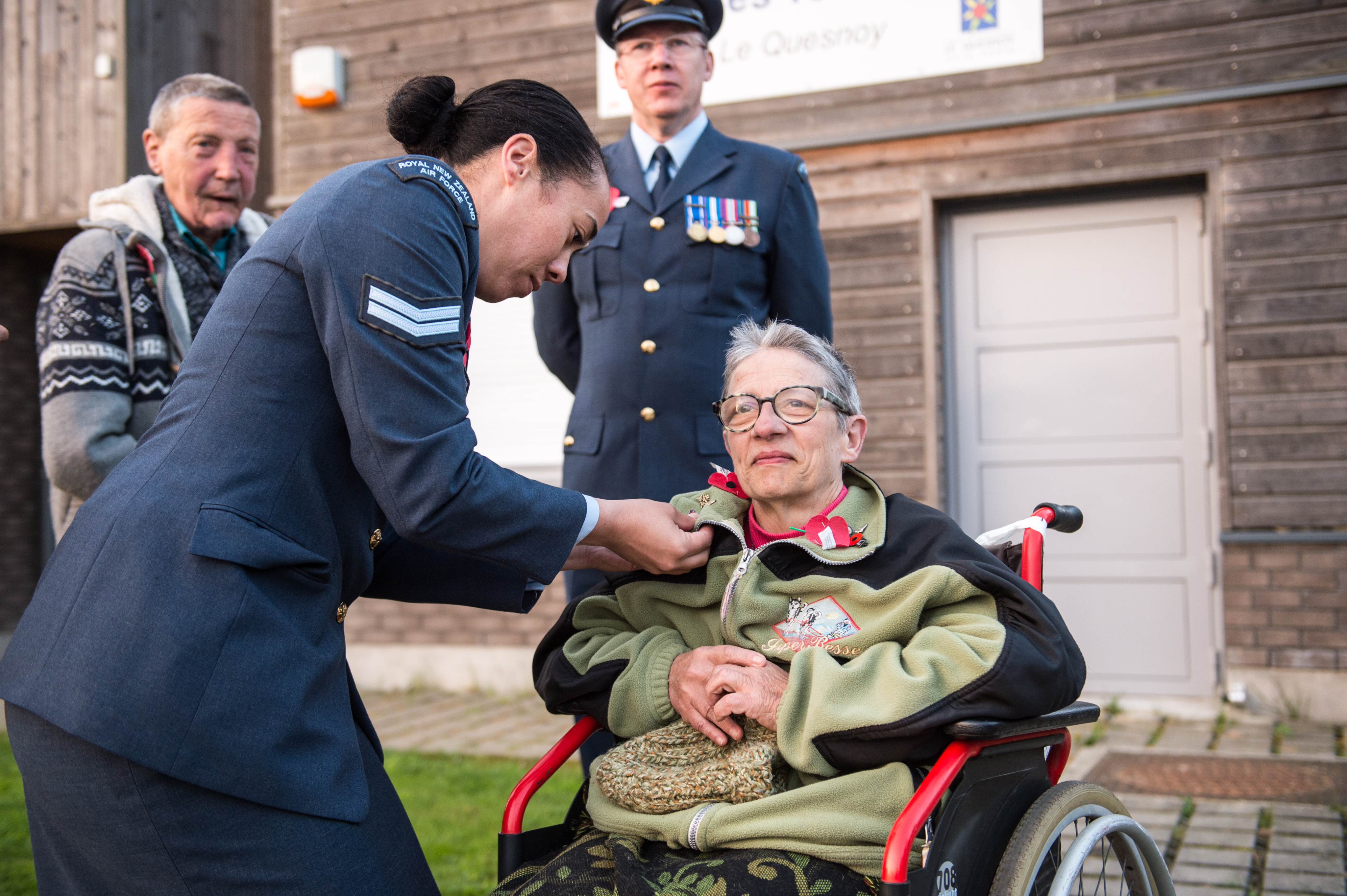 veteran receiving badge